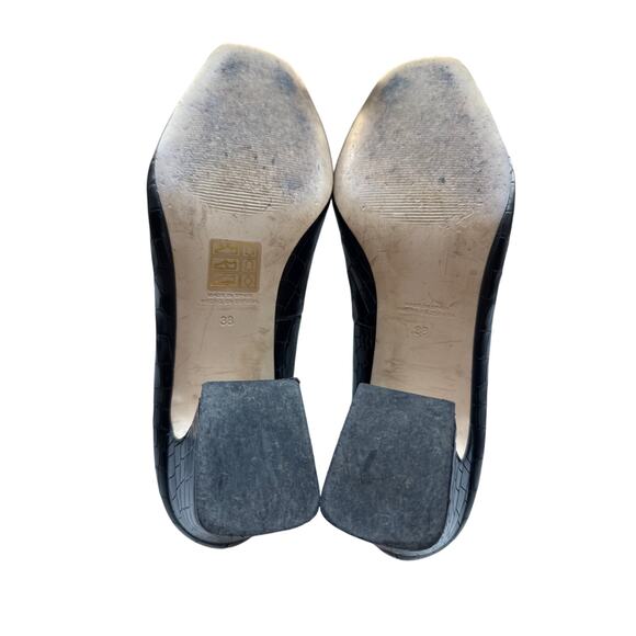 Intentionally Blank Black Faux Croc Women’s Heels Size 38 / US 7.5-8 - Picture 6 of 8